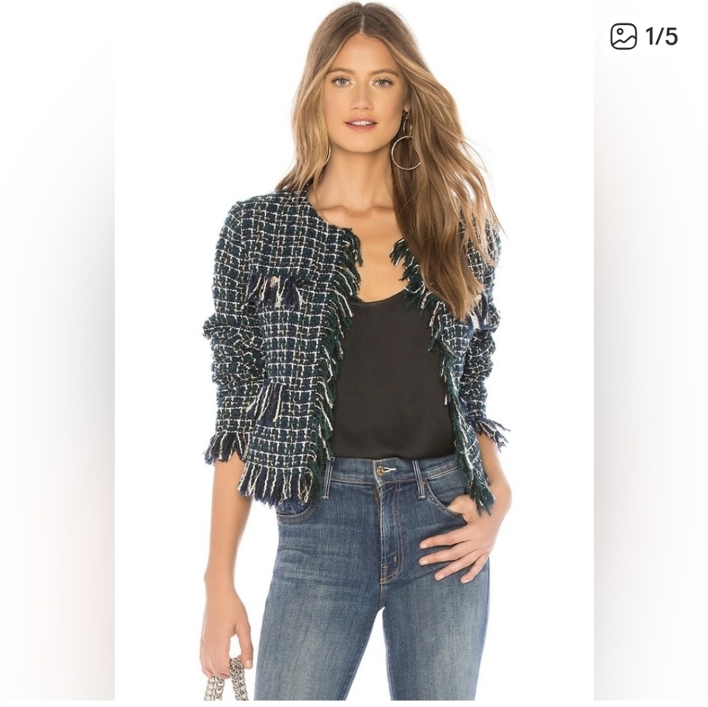 J.O.A. Women's Navy Tweed Blazer